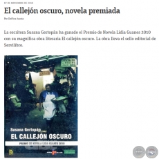 EL CALLEJN OSCURO, NOVELA PREMIADA - Por DELFINA ACOSTA - Domingo, 07 de Noviembre de 2010
